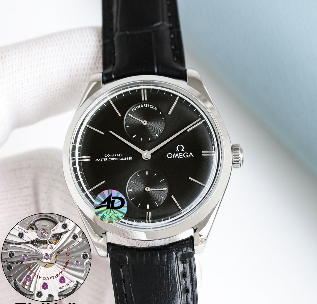 Omega Retro Leather Strap Watch