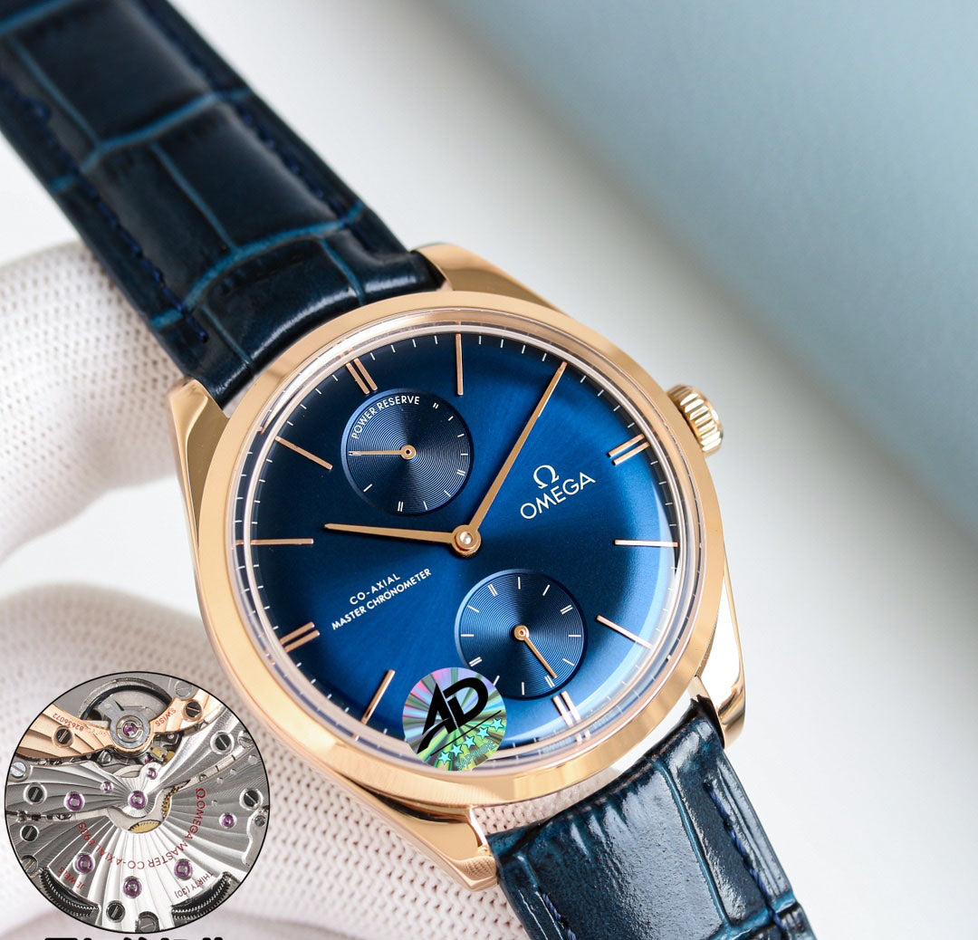 Omega Retro Leather Strap Watch