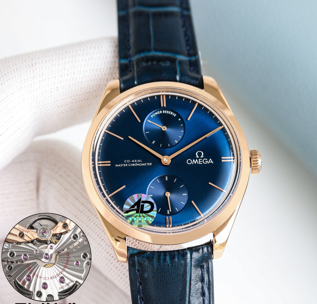 Omega Retro Leather Strap Watch