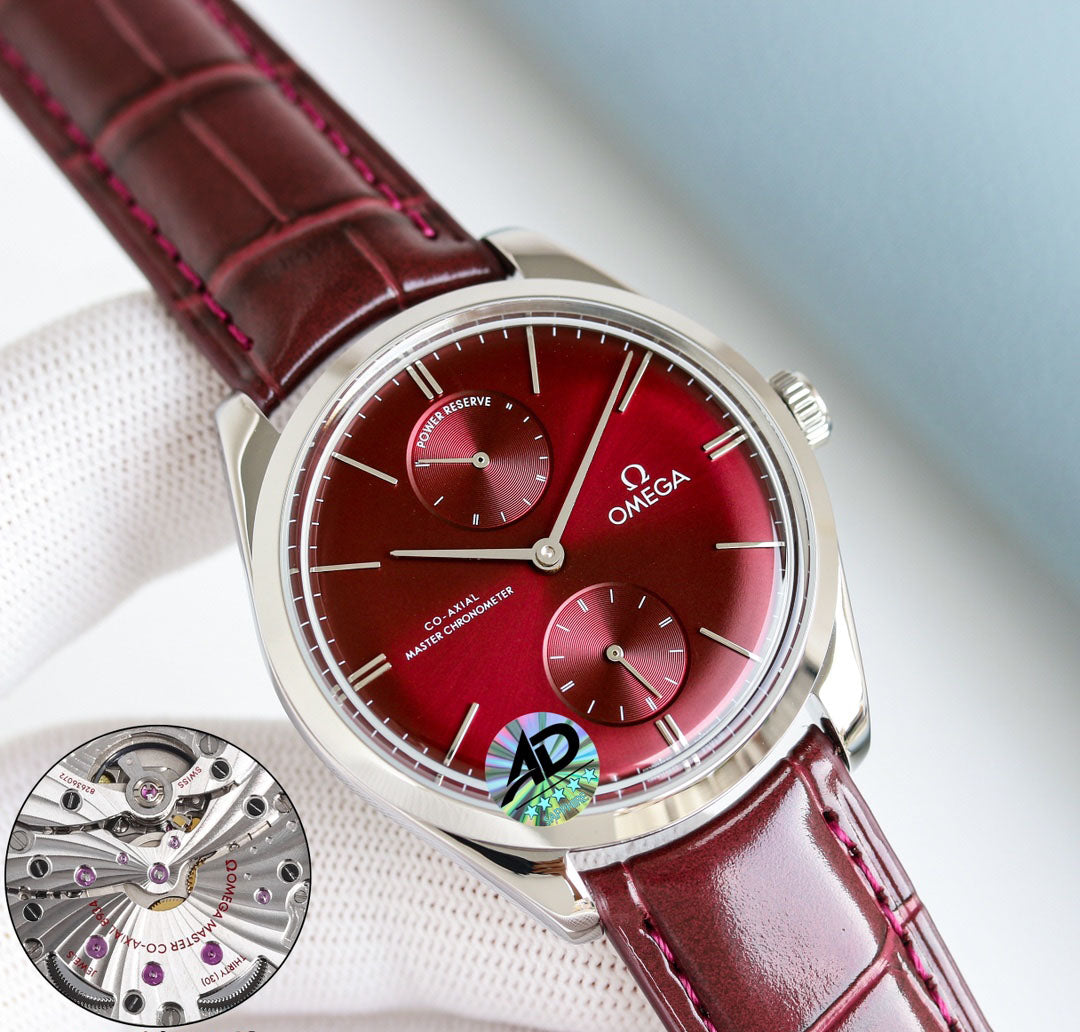 Omega Retro Leather Strap Watch