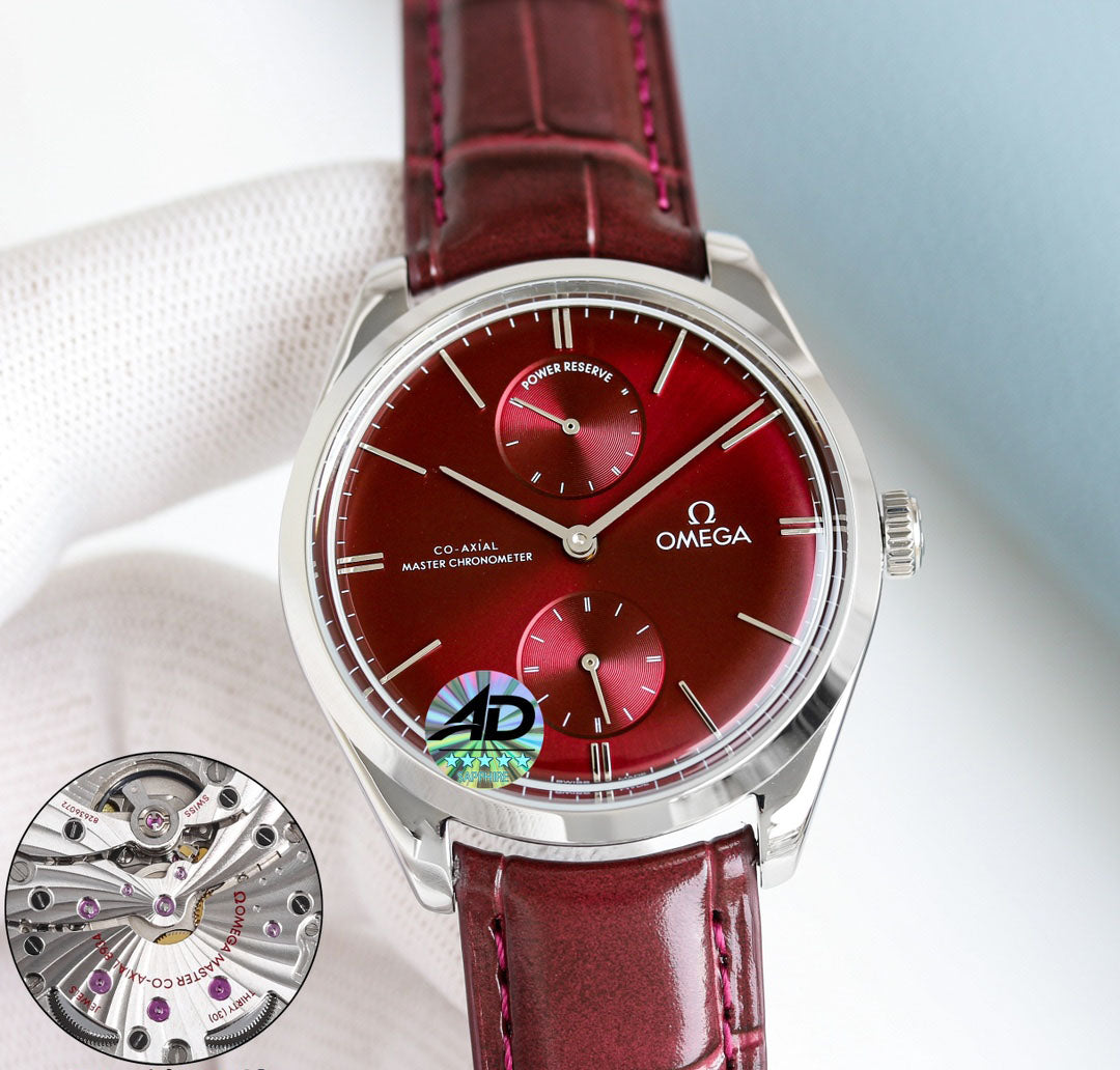 Omega Retro Leather Strap Watch