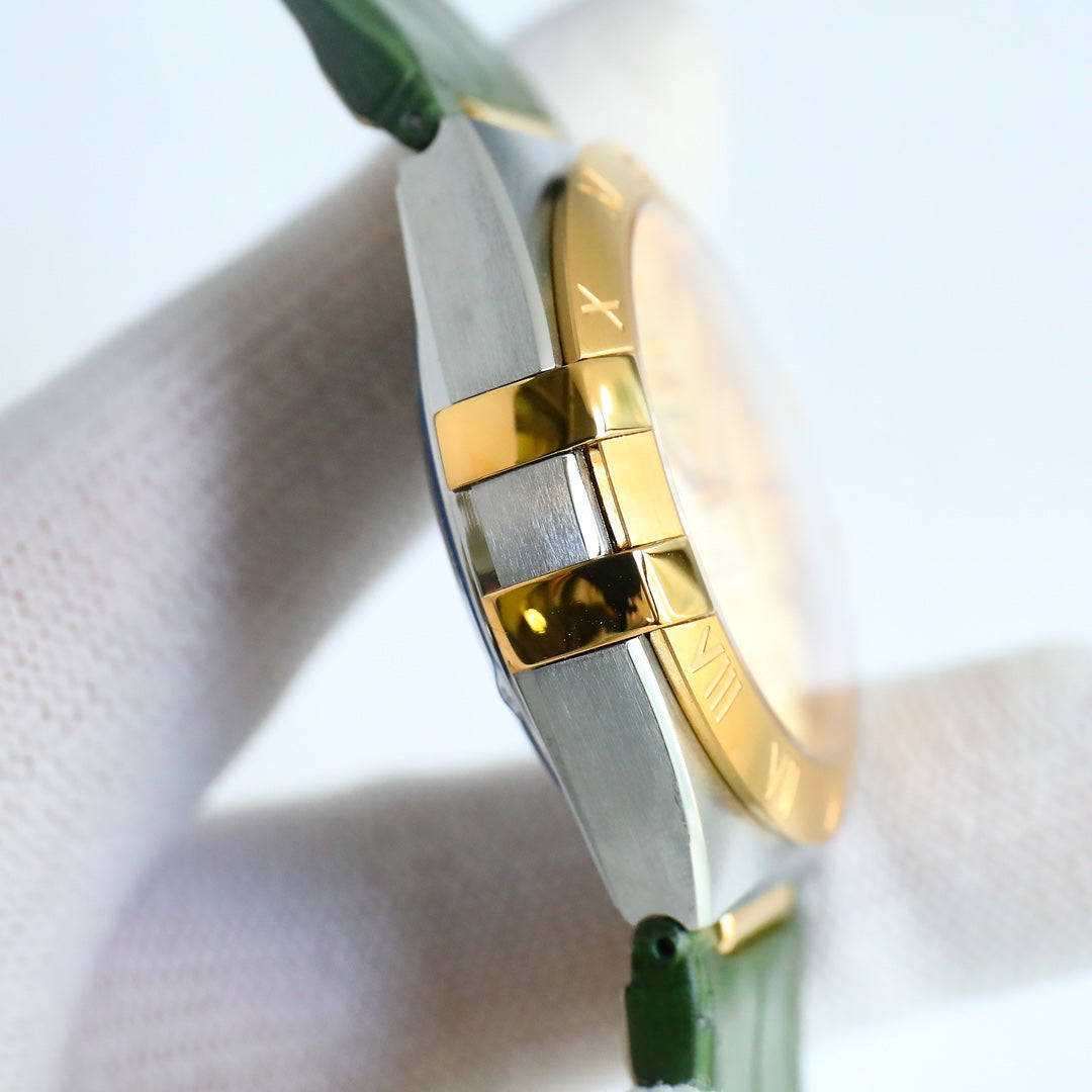 Omega Constellation Series Leather Strap Watch