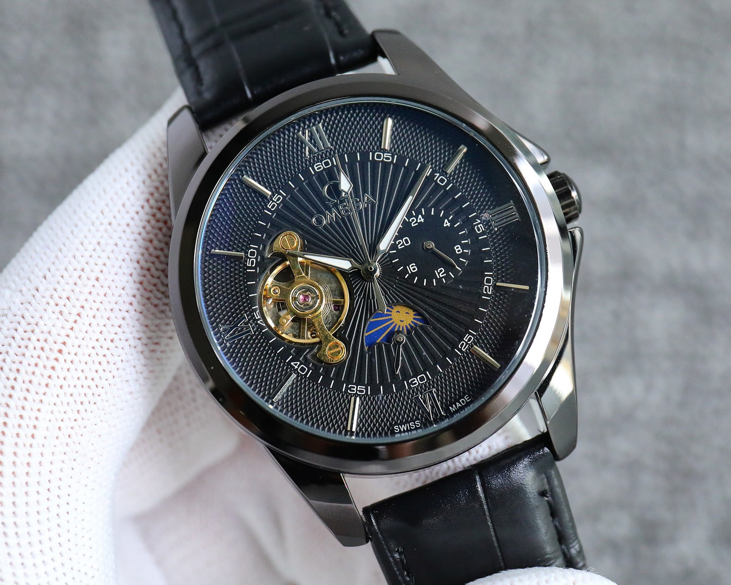 Omega Nine Wheel Fully Automatic Sun Moon Star Mechanical Watch