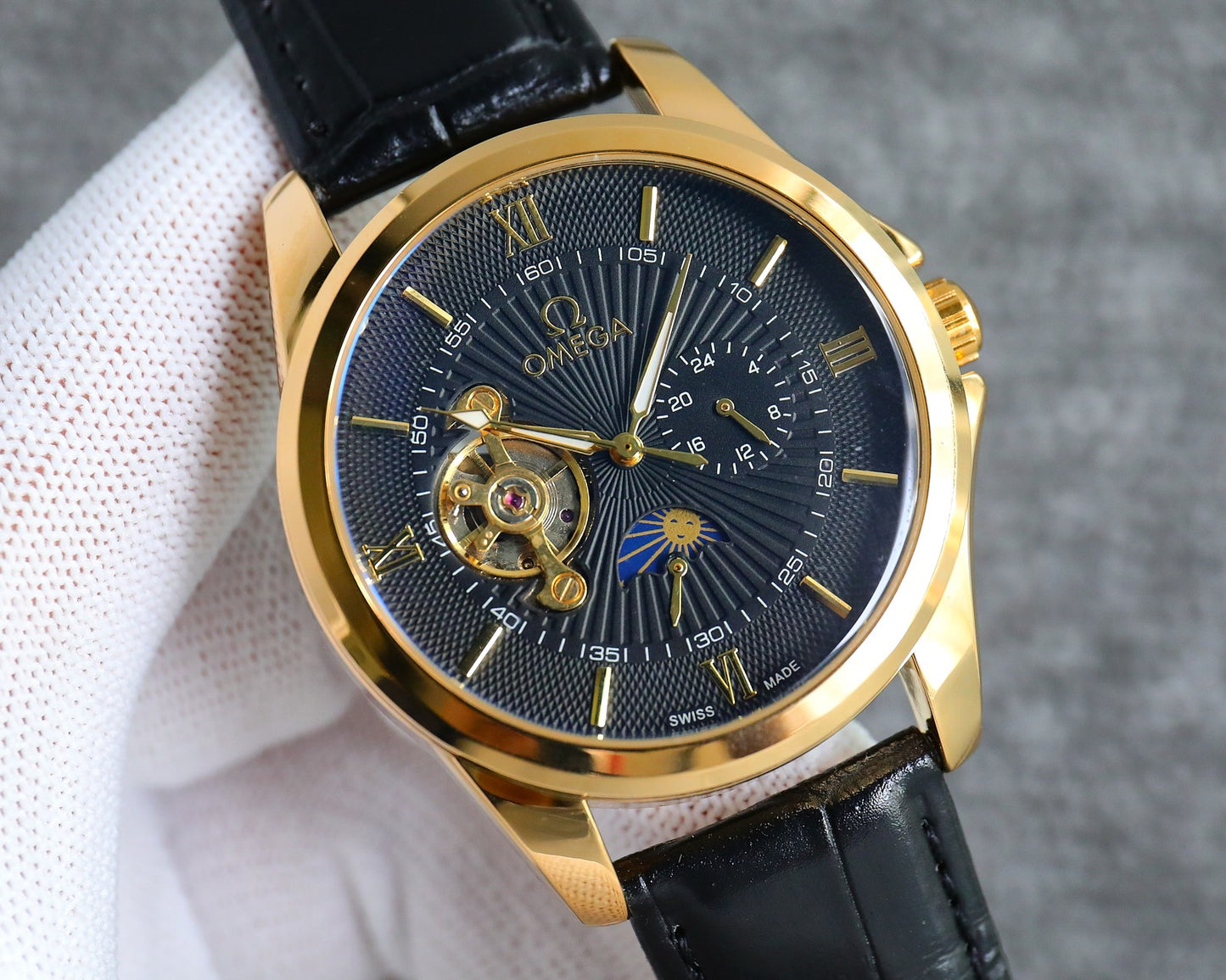 Omega Nine Wheel Fully Automatic Sun Moon Star Mechanical Watch