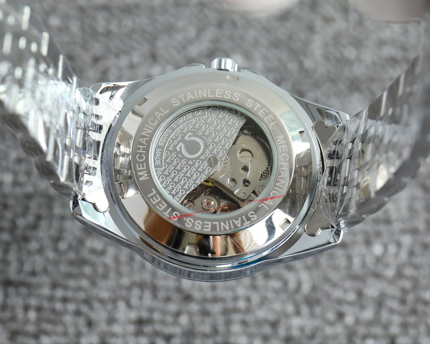 Omega Nine Wheel Fully Automatic Sun Moon Star Metal Strap Watch