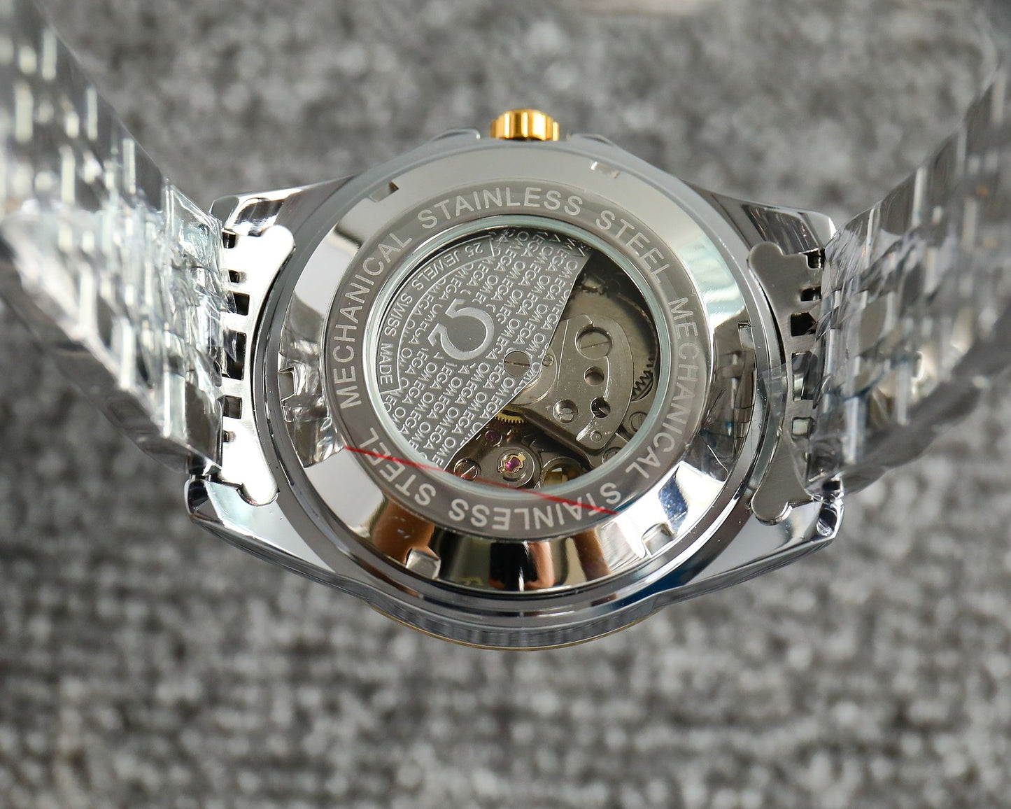 Omega Nine Wheel Fully Automatic Sun Moon Star Metal Strap Watch