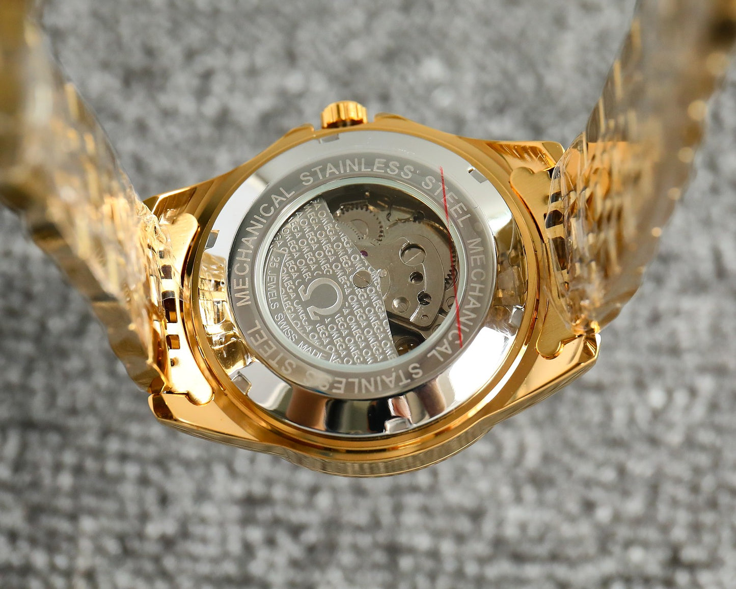 Omega Nine Wheel Fully Automatic Sun Moon Star Metal Strap Watch