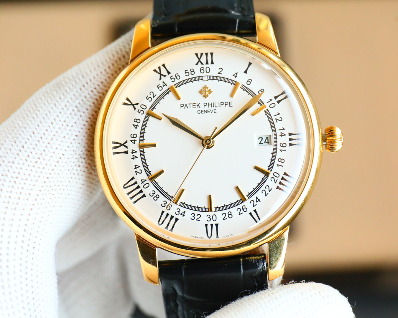 Patek Philippe Disc Leather Strap Fully Automatic Mechanical Watch