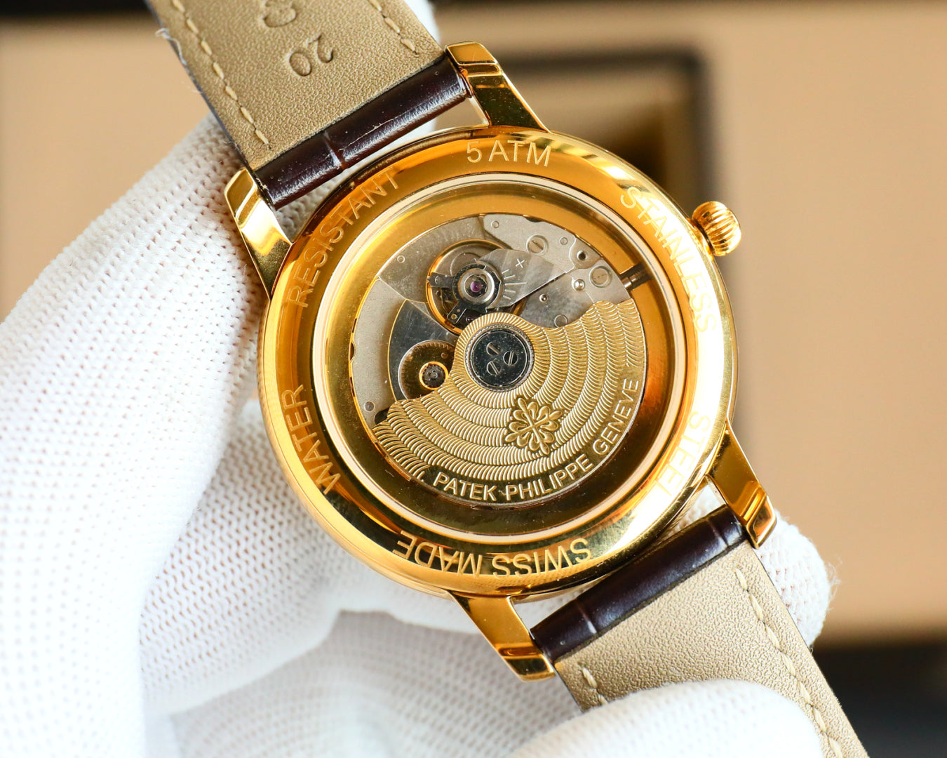 Patek Philippe Disc Leather Strap Fully Automatic Mechanical Watch