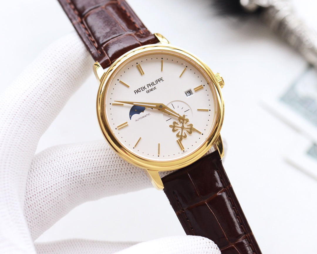 Patek Philippe Leather Strap Men's Watch