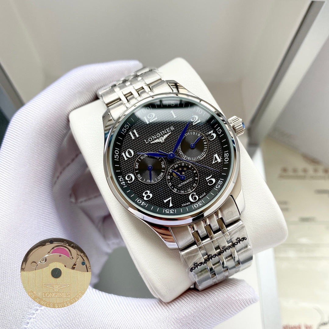Longines Craftsman Calendar Multi functional Metal Strap Watch