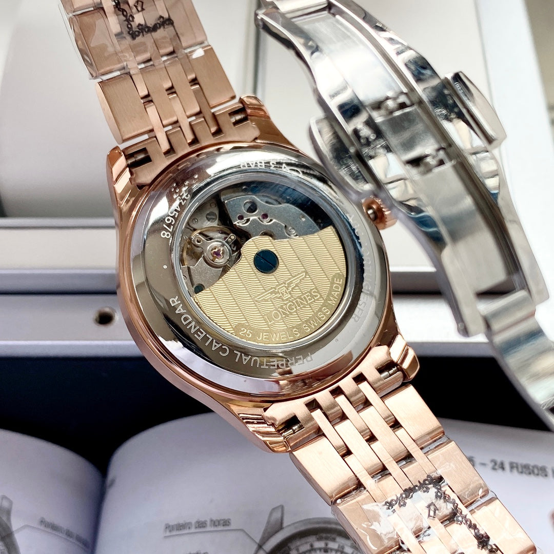 Longines Craftsman Calendar Multi functional Metal Strap Watch