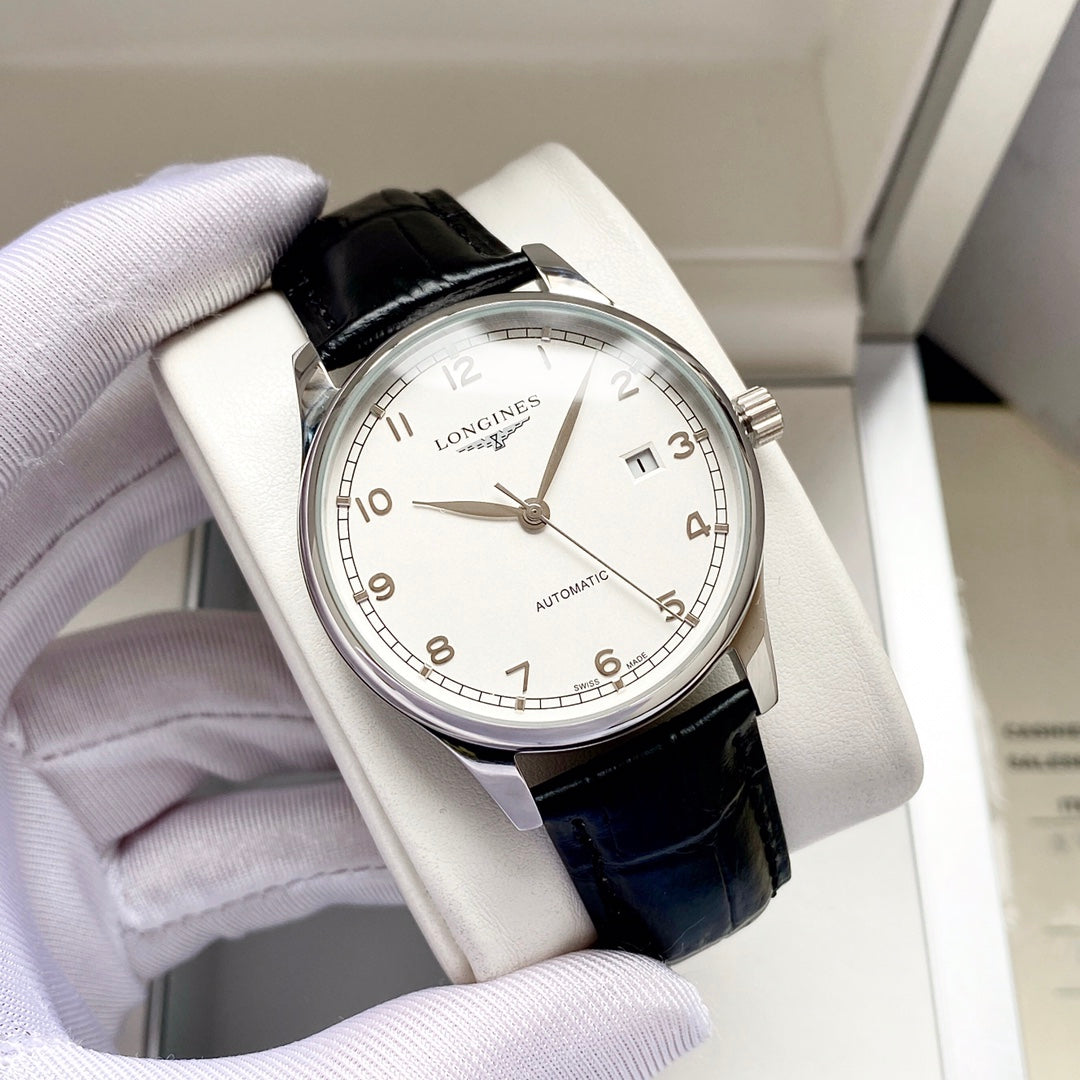 Longines Leather Strap Men's Wristwatch