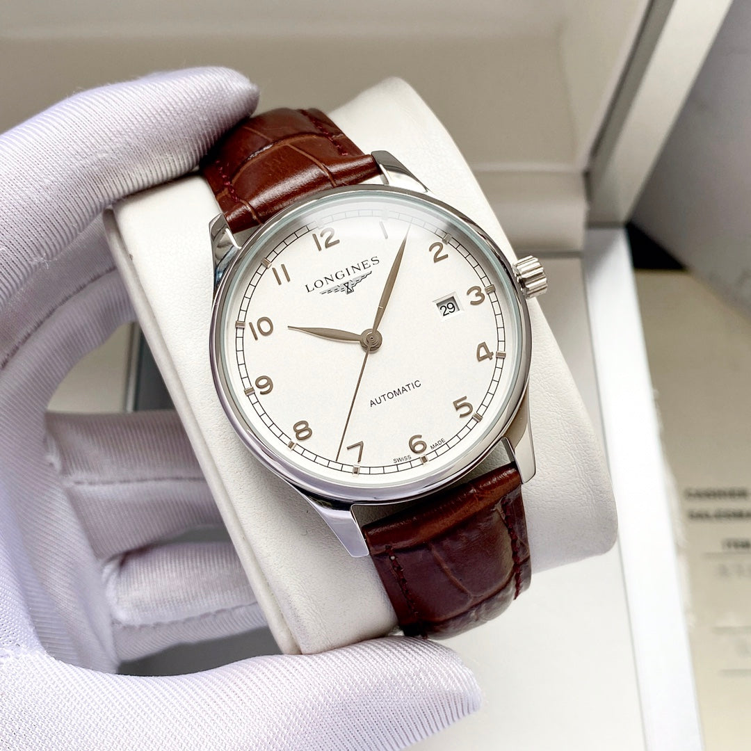 Longines Leather Strap Men's Wristwatch