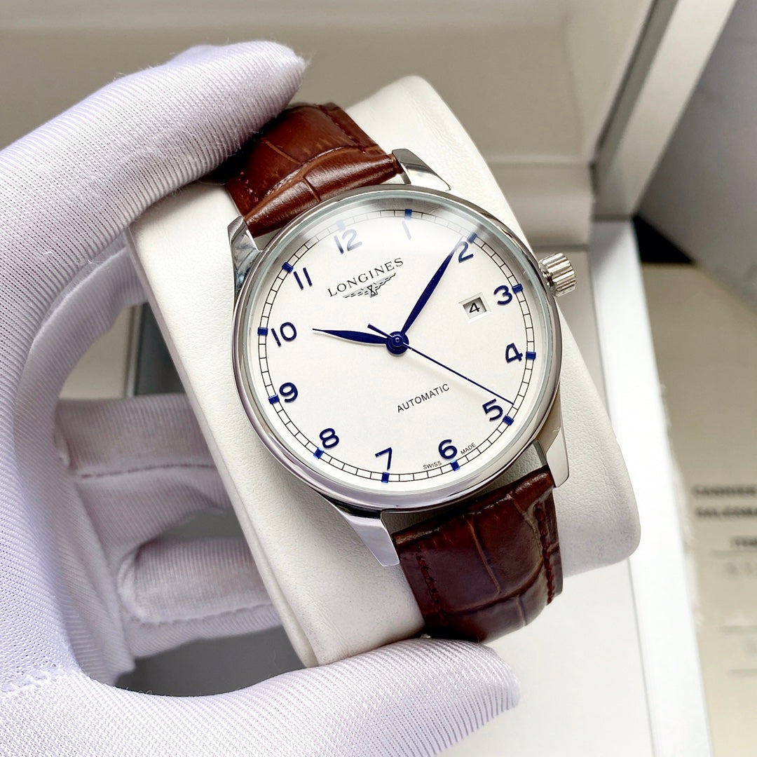 Longines Leather Strap Men's Wristwatch