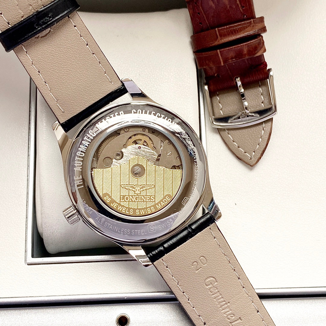 Longines Leather Strap Men's Wristwatch