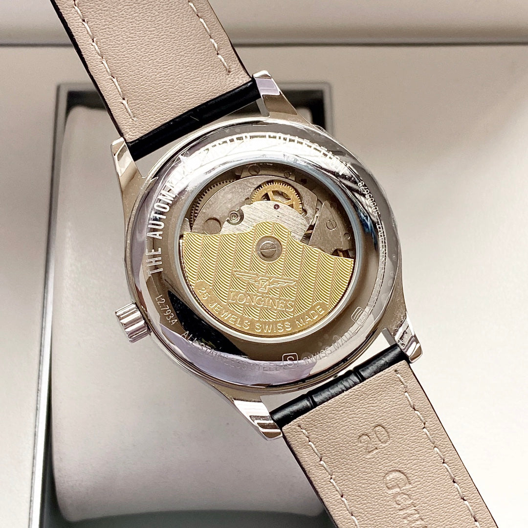 Longines Leather Strap Men's Wristwatch