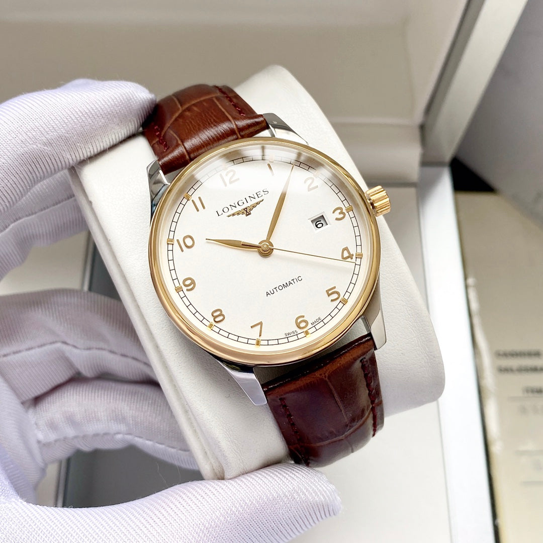 Longines Leather Strap Men's Wristwatch