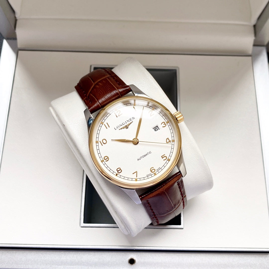 Longines Leather Strap Men's Wristwatch