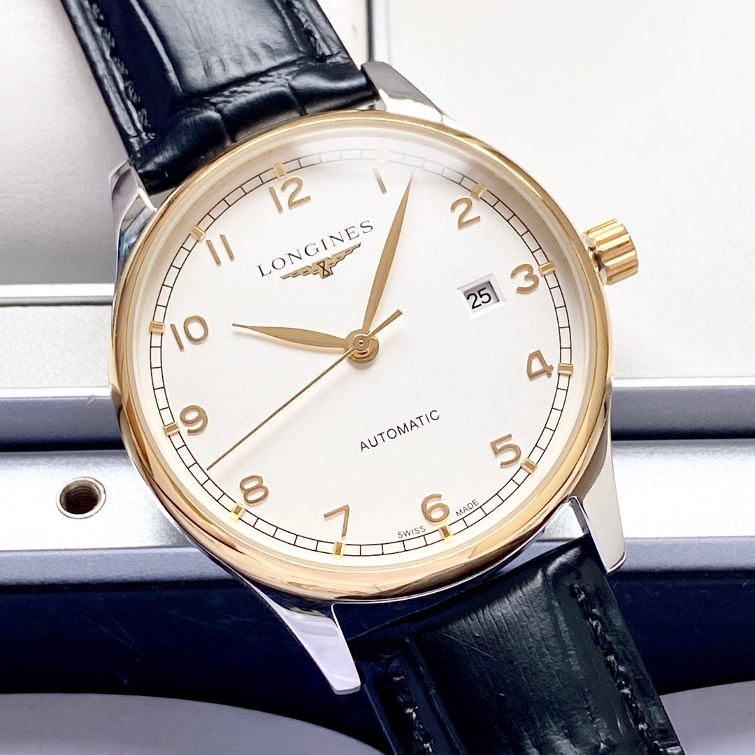 Longines Leather Strap Men's Wristwatch