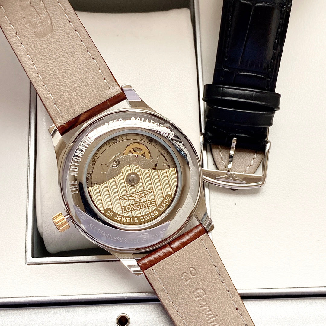 Longines Leather Strap Men's Wristwatch