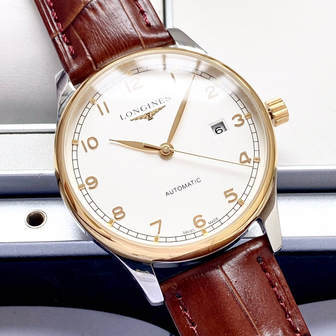 Longines Leather Strap Men's Wristwatch
