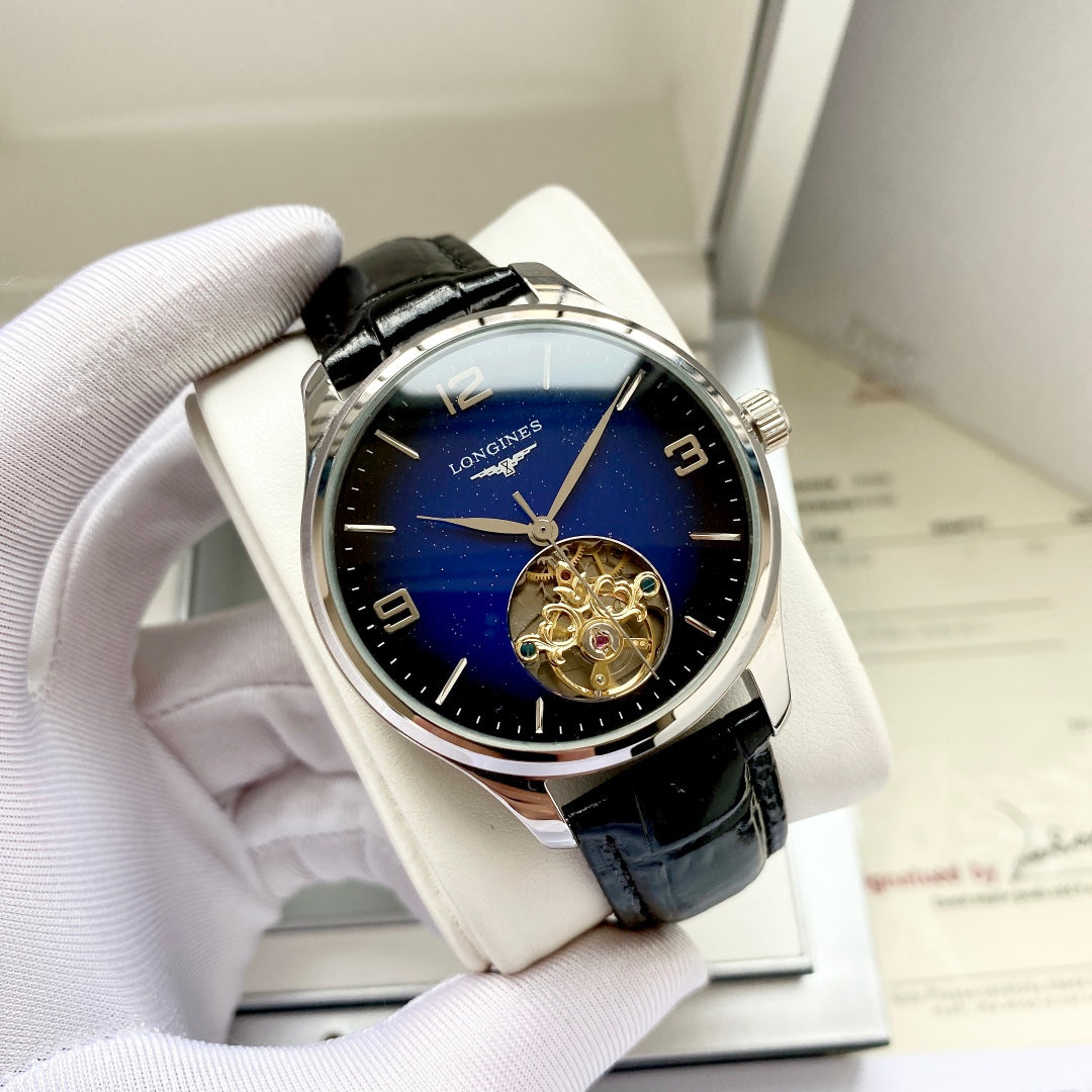 Longines round dial leather strap classic watch