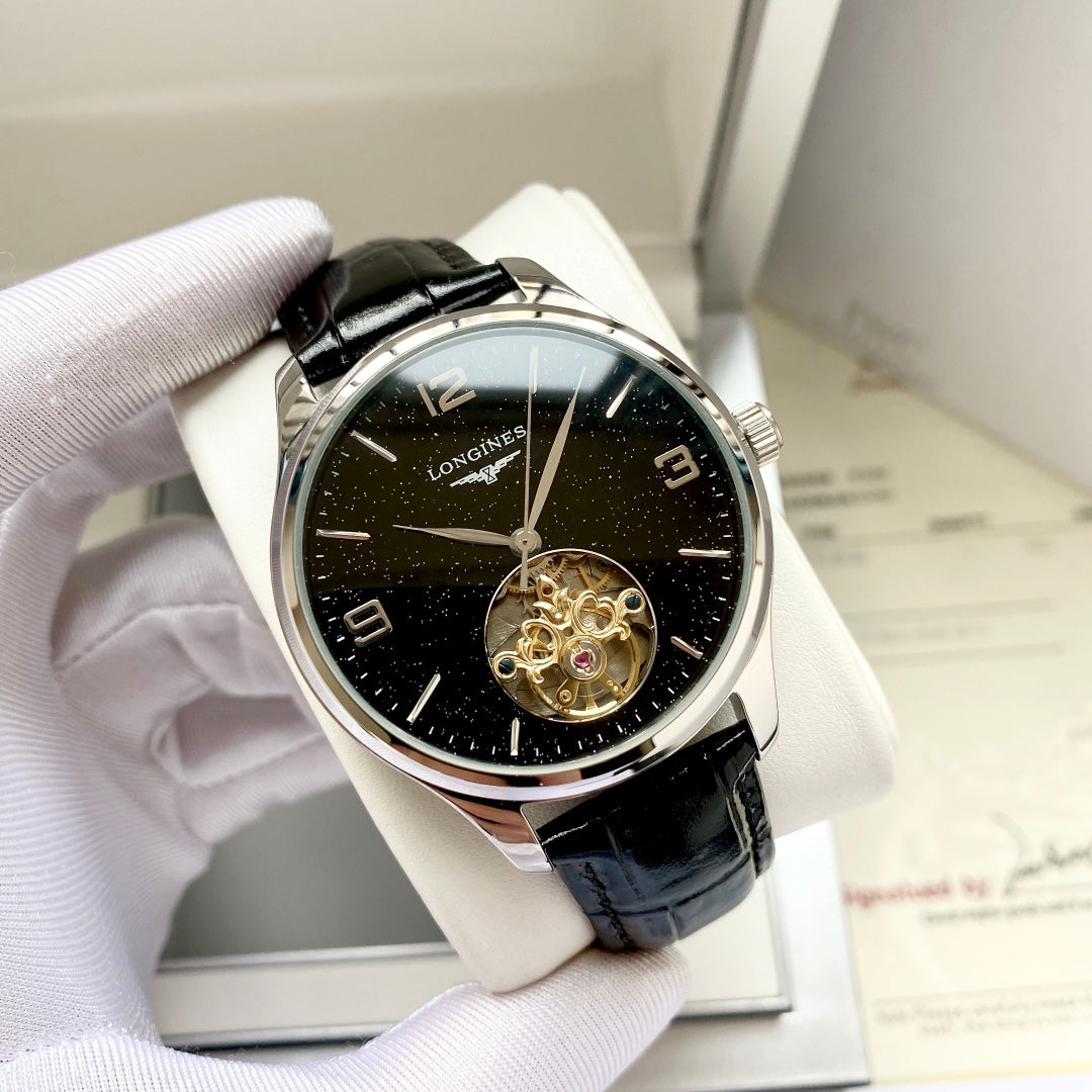 Longines round dial leather strap classic watch