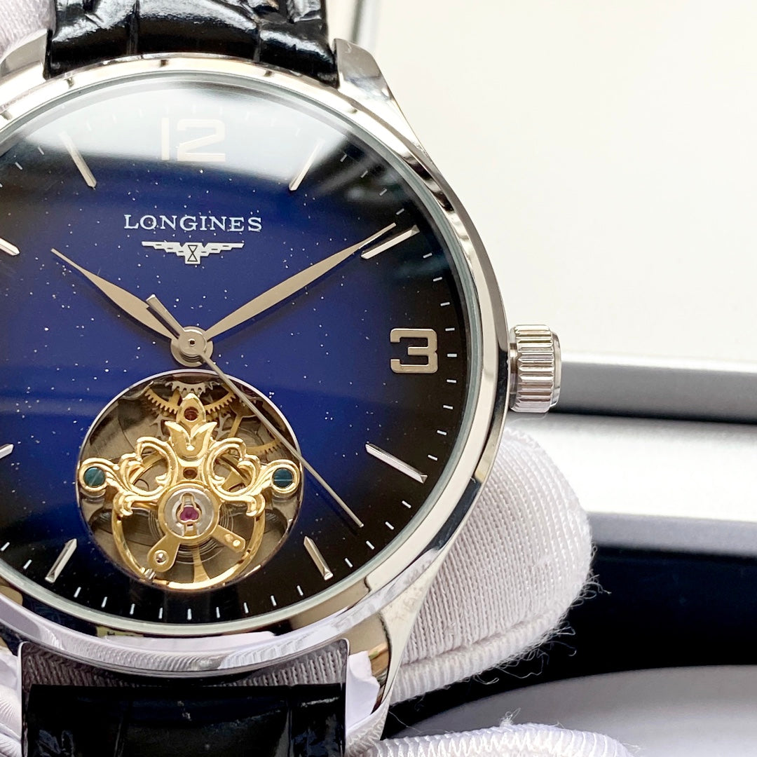 Longines round dial leather strap classic watch