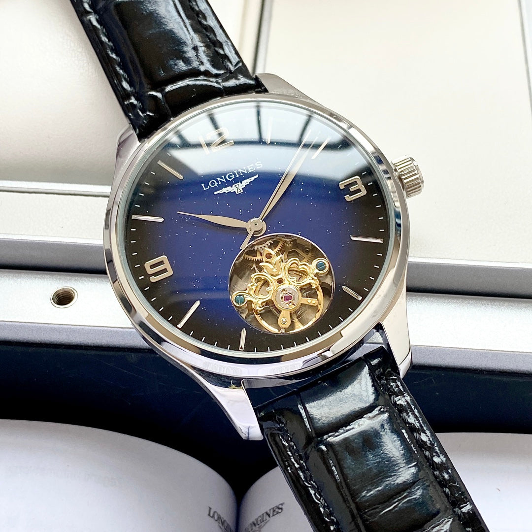 Longines round dial leather strap classic watch
