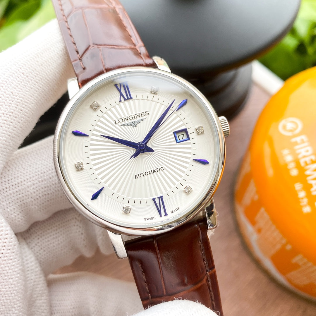 Longines Classic Retro Leather Strap Watch