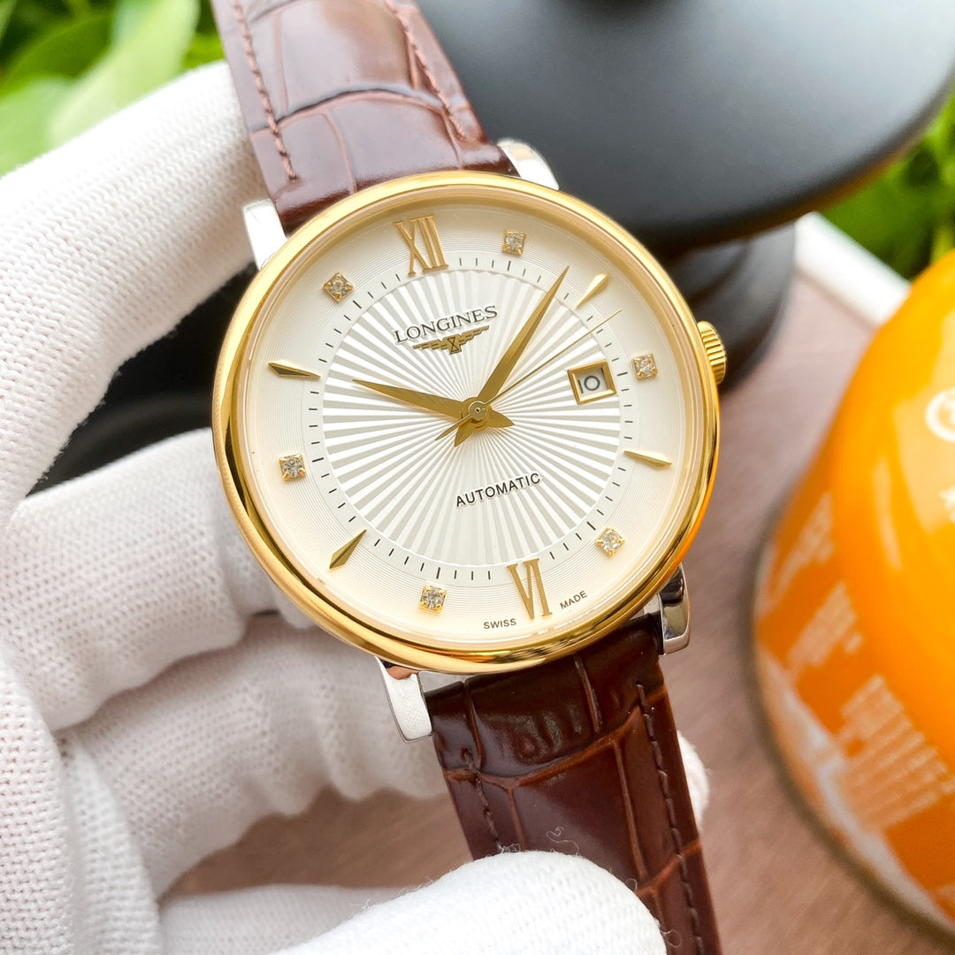 Longines Classic Retro Leather Strap Watch