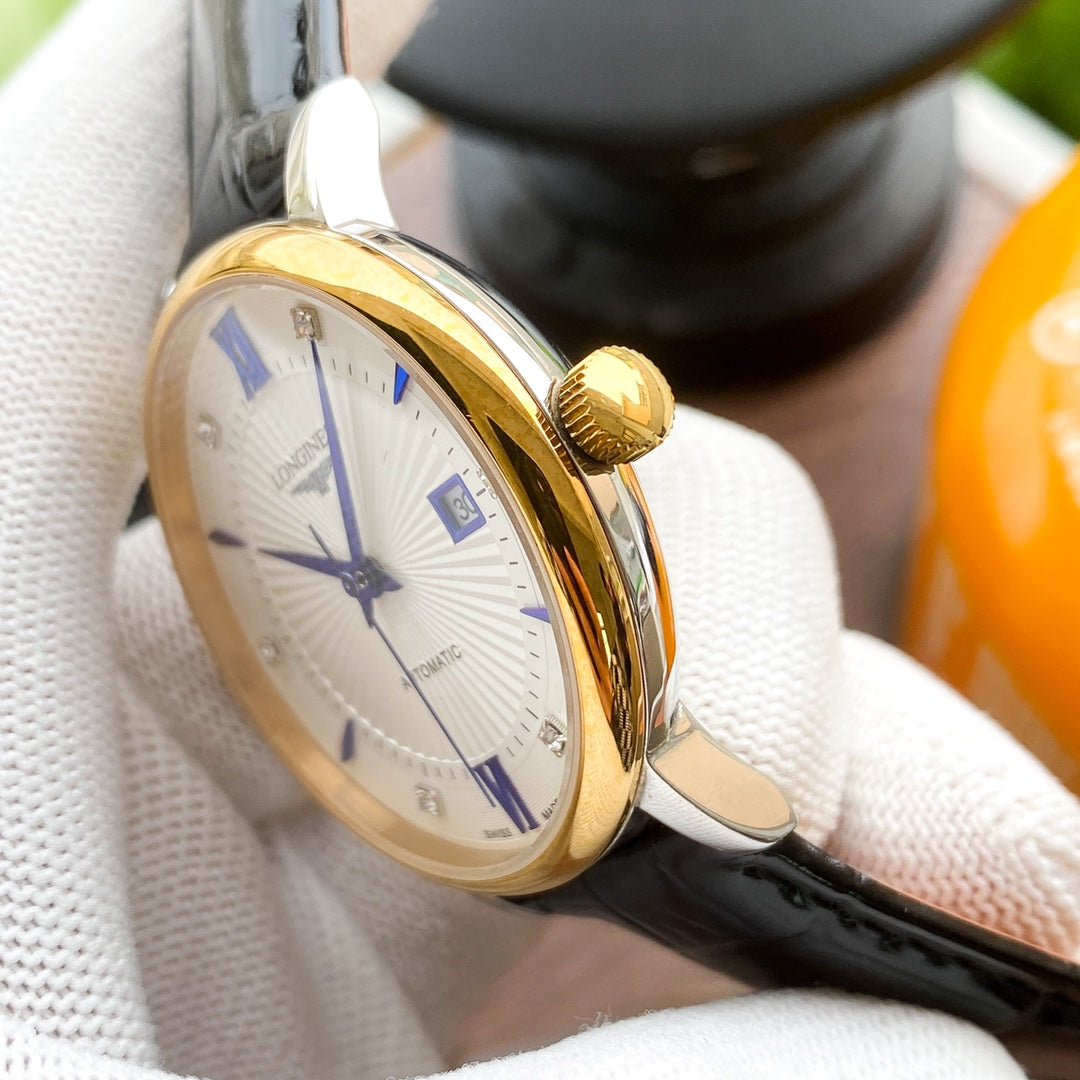 Longines Classic Retro Leather Strap Watch