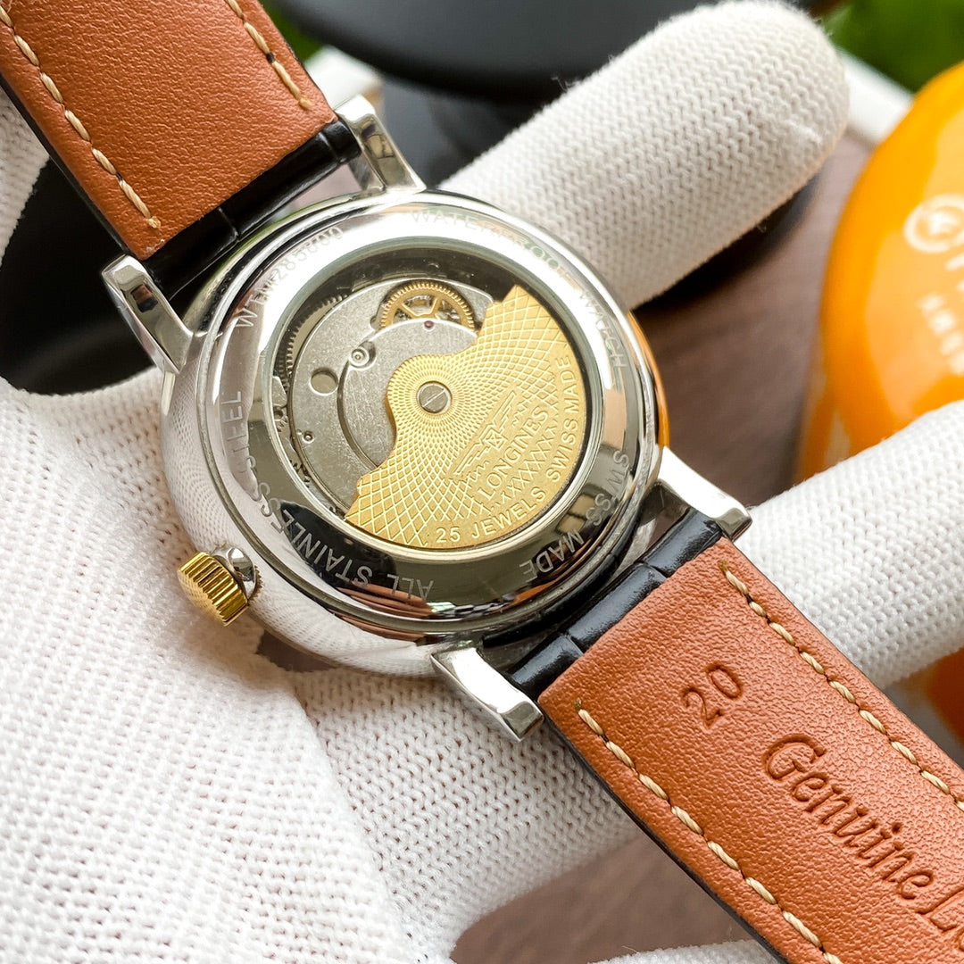 Longines Classic Retro Leather Strap Watch