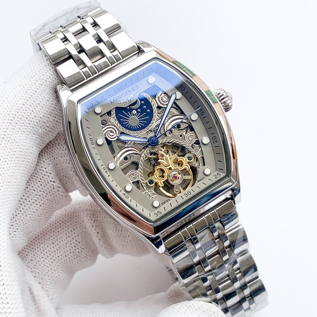 Longines high-quality stainless steel strap square watch