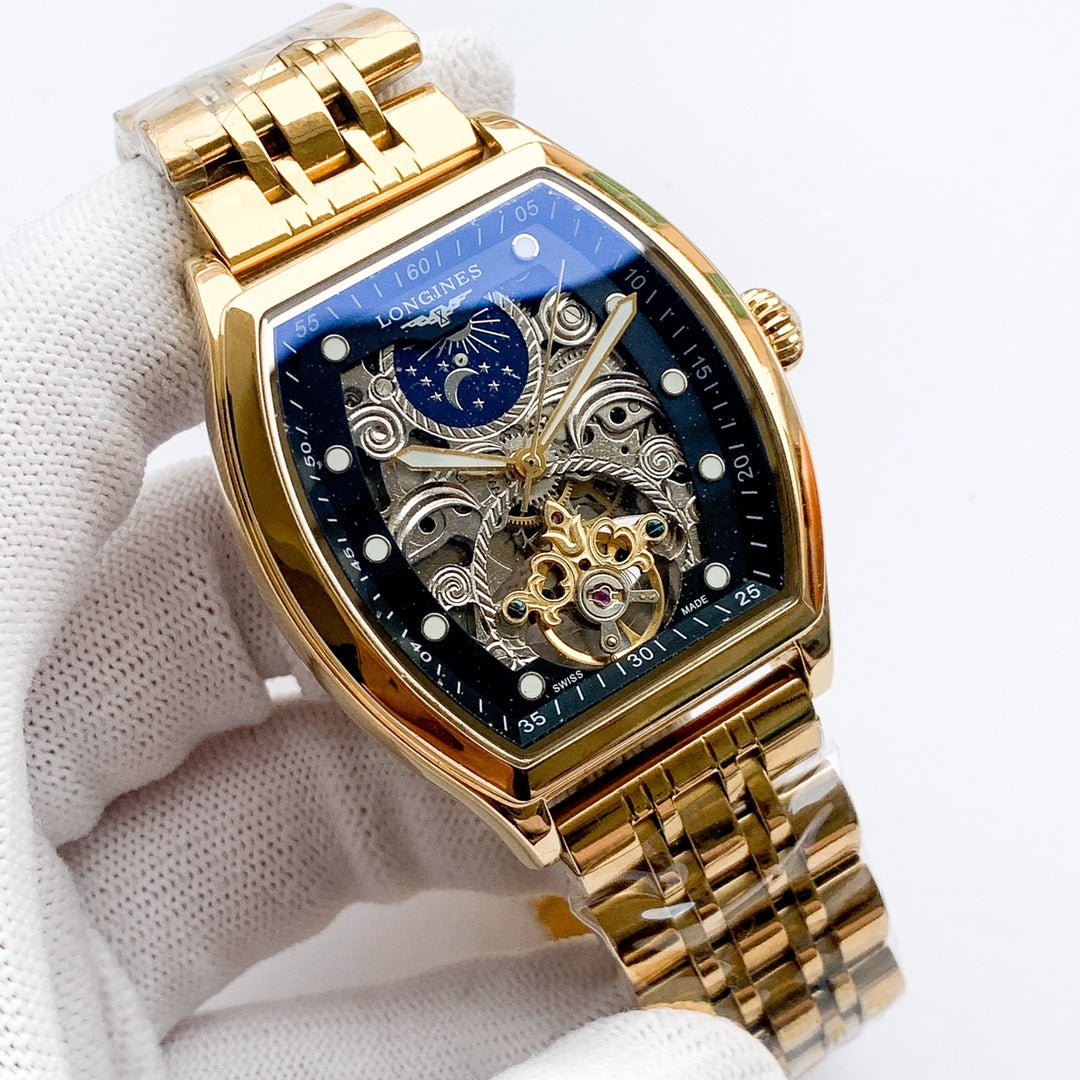 Longines high-quality stainless steel strap square watch