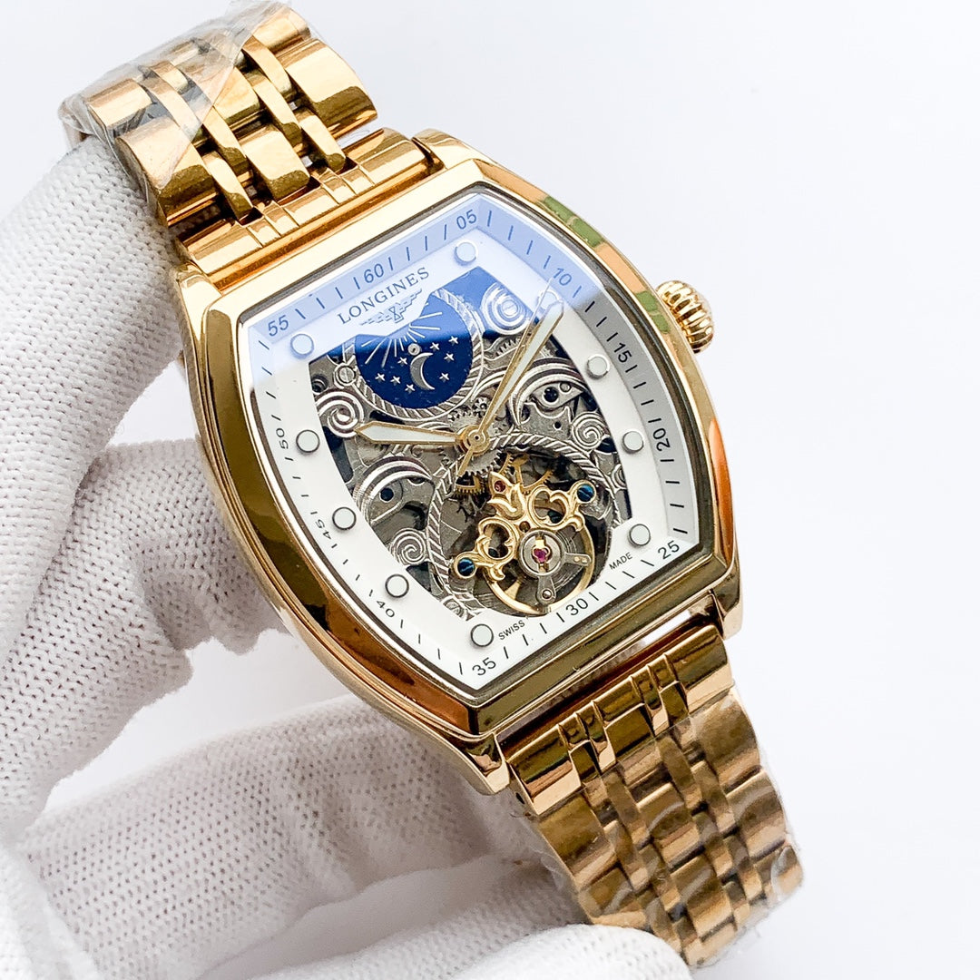 Longines high-quality stainless steel strap square watch