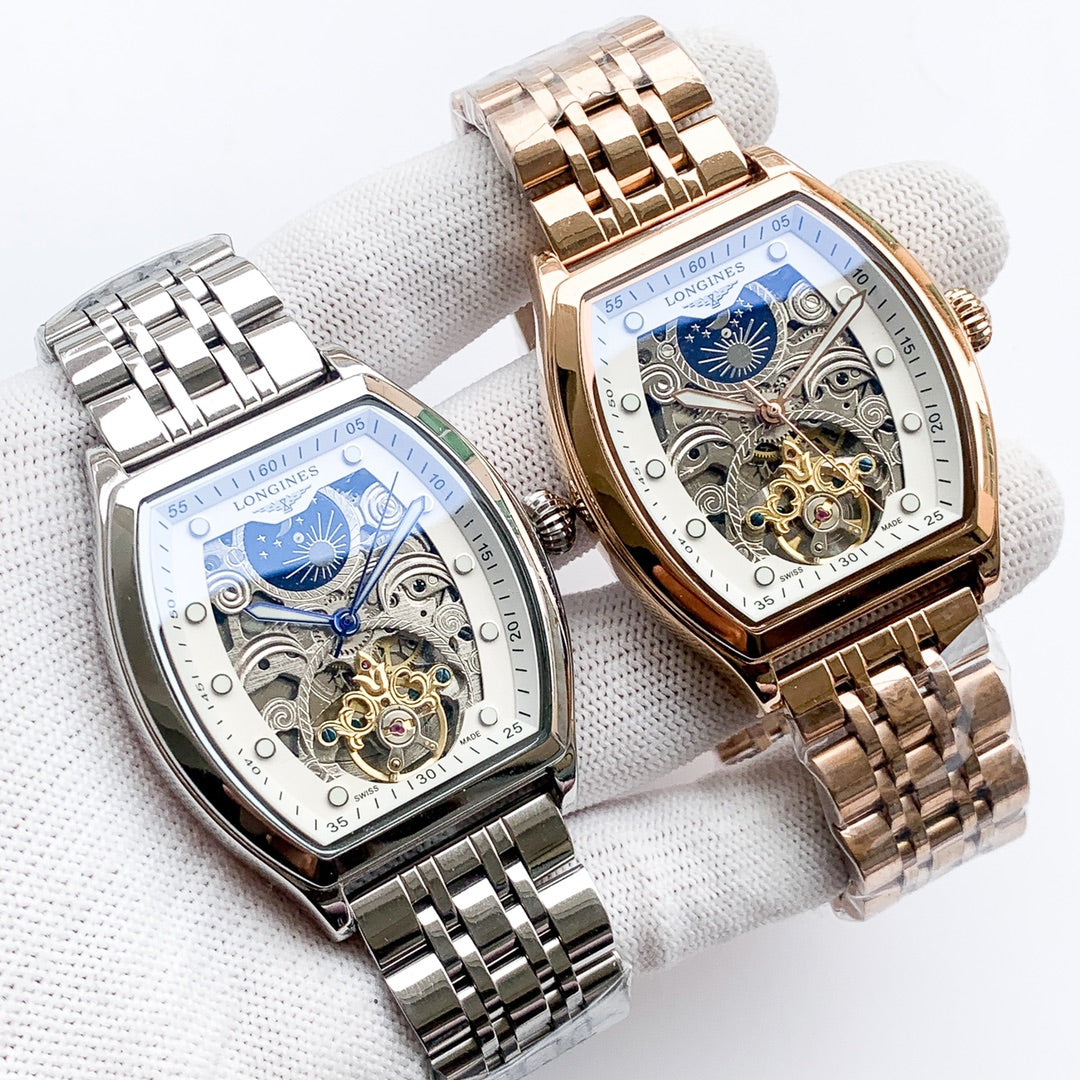 Longines high-quality stainless steel strap square watch
