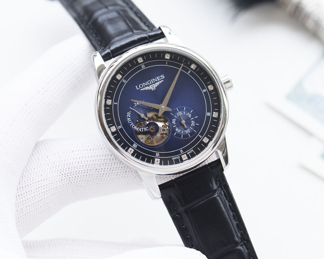 Longines high-quality leather strap watch