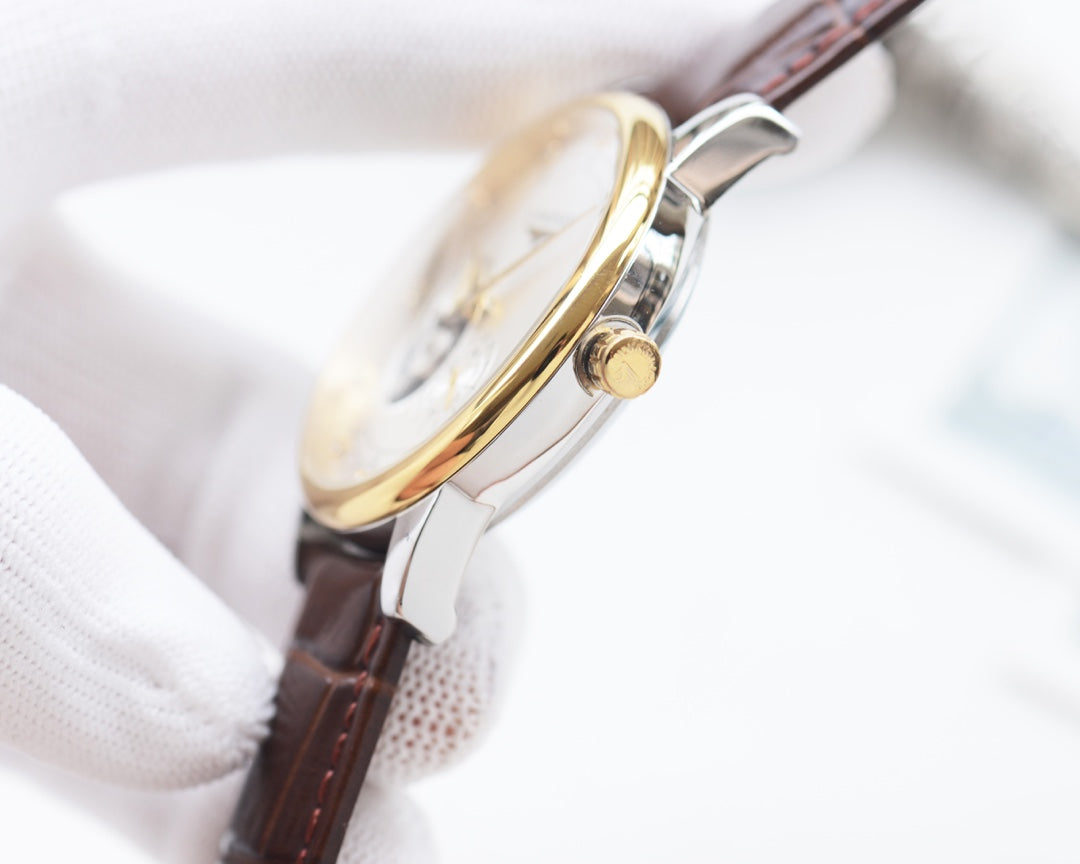 Longines high-quality leather strap watch