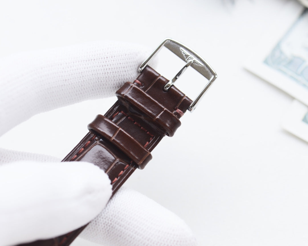 Longines high-quality leather strap watch