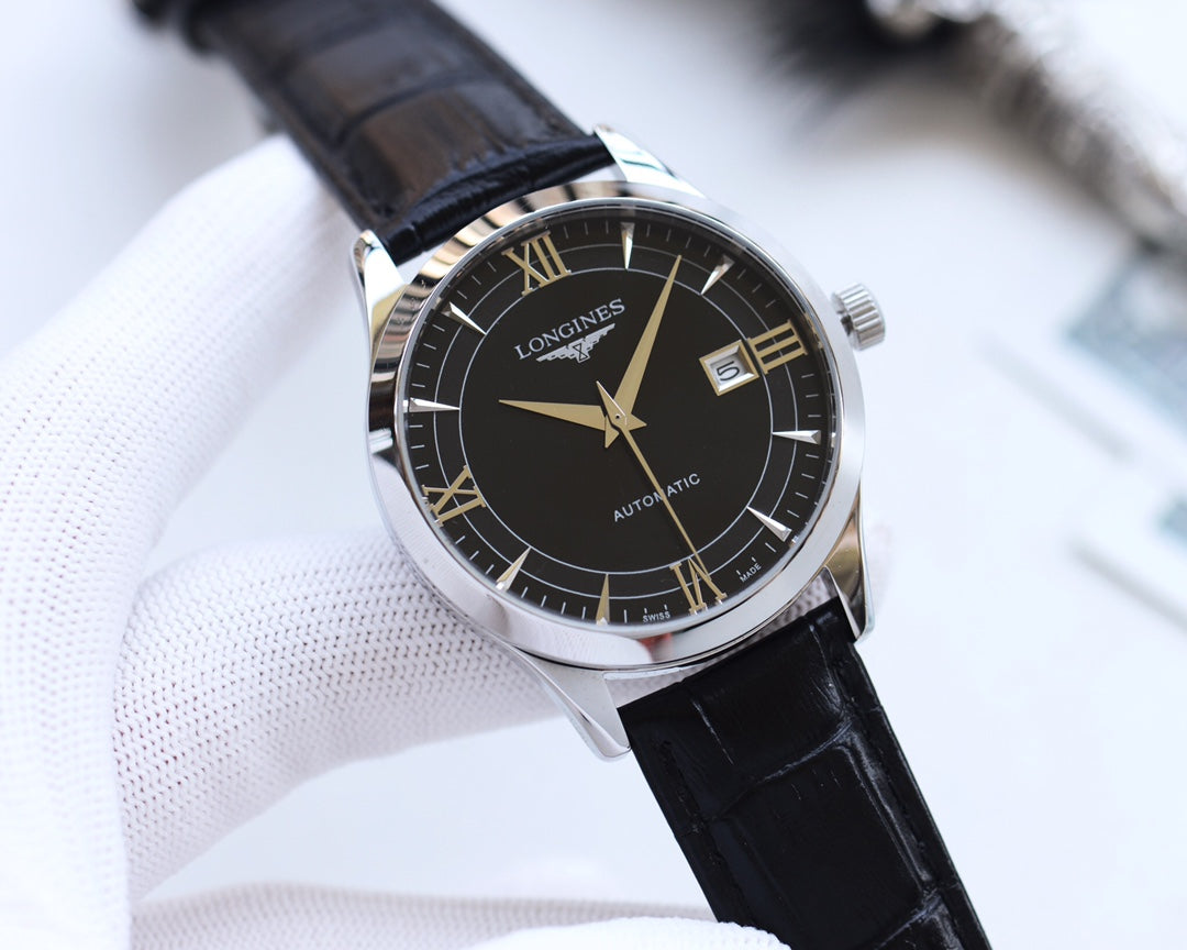 Longines imported calf leather strap watch