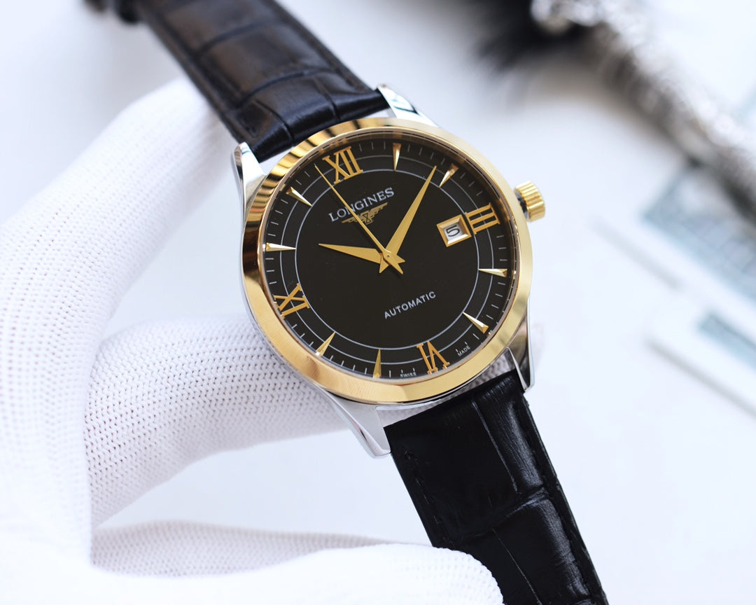 Longines imported calf leather strap watch
