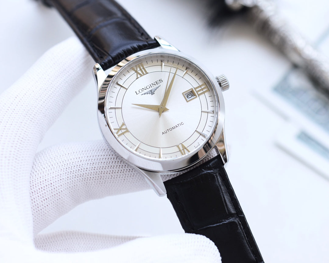 Longines imported calf leather strap watch