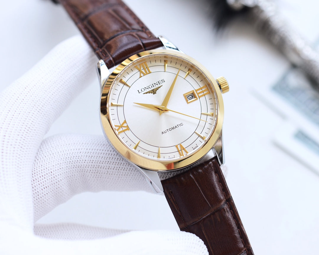 Longines imported calf leather strap watch