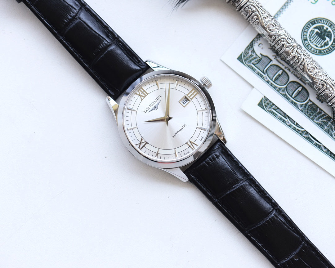 Longines imported calf leather strap watch