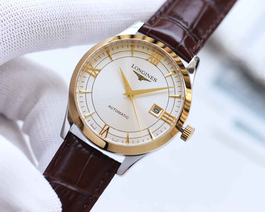 Longines imported calf leather strap watch