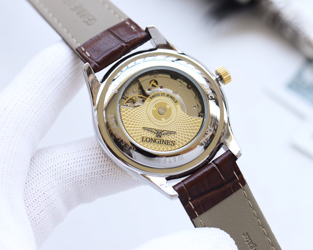 Longines imported calf leather strap watch