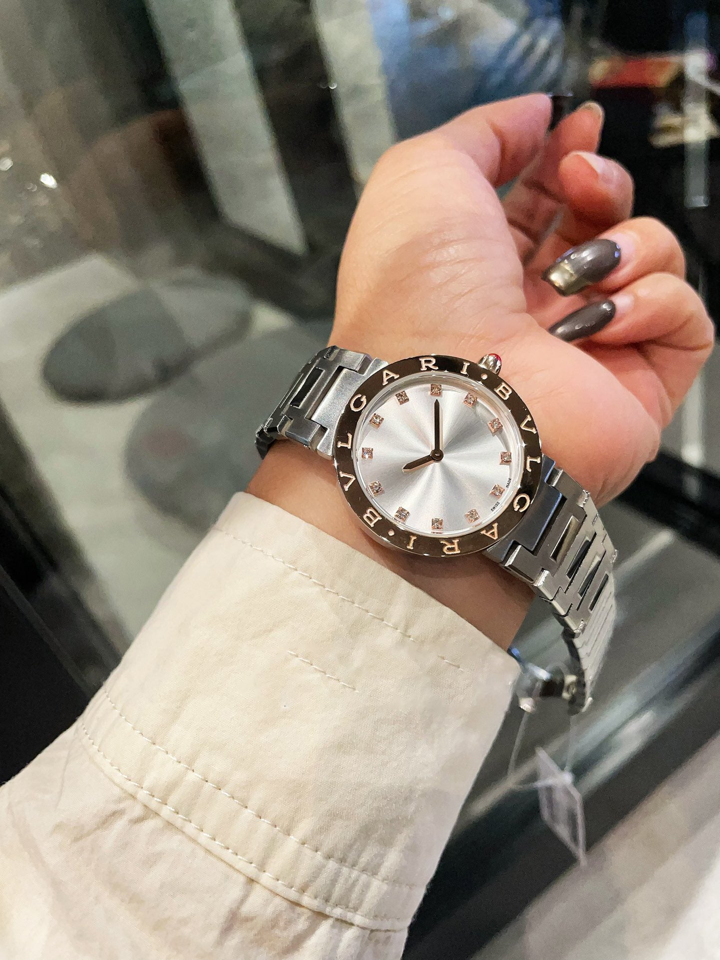 BVLGARI metal strap women's quartz watch