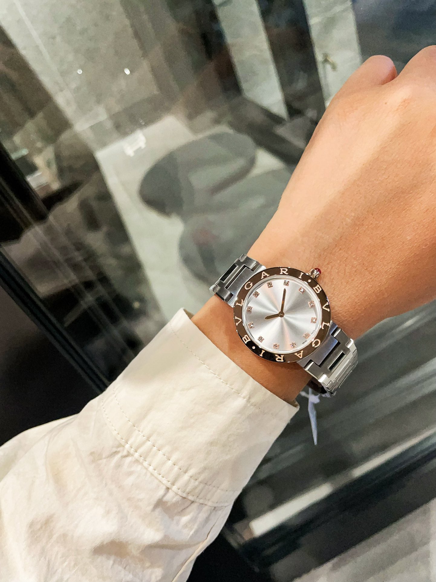 BVLGARI metal strap women's quartz watch